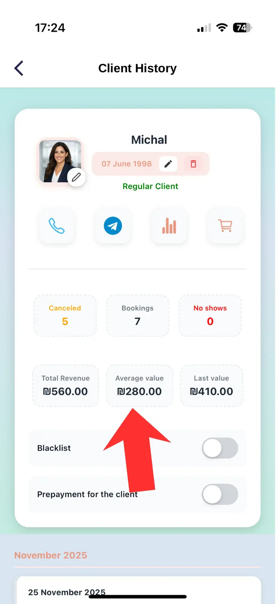 Client statistics